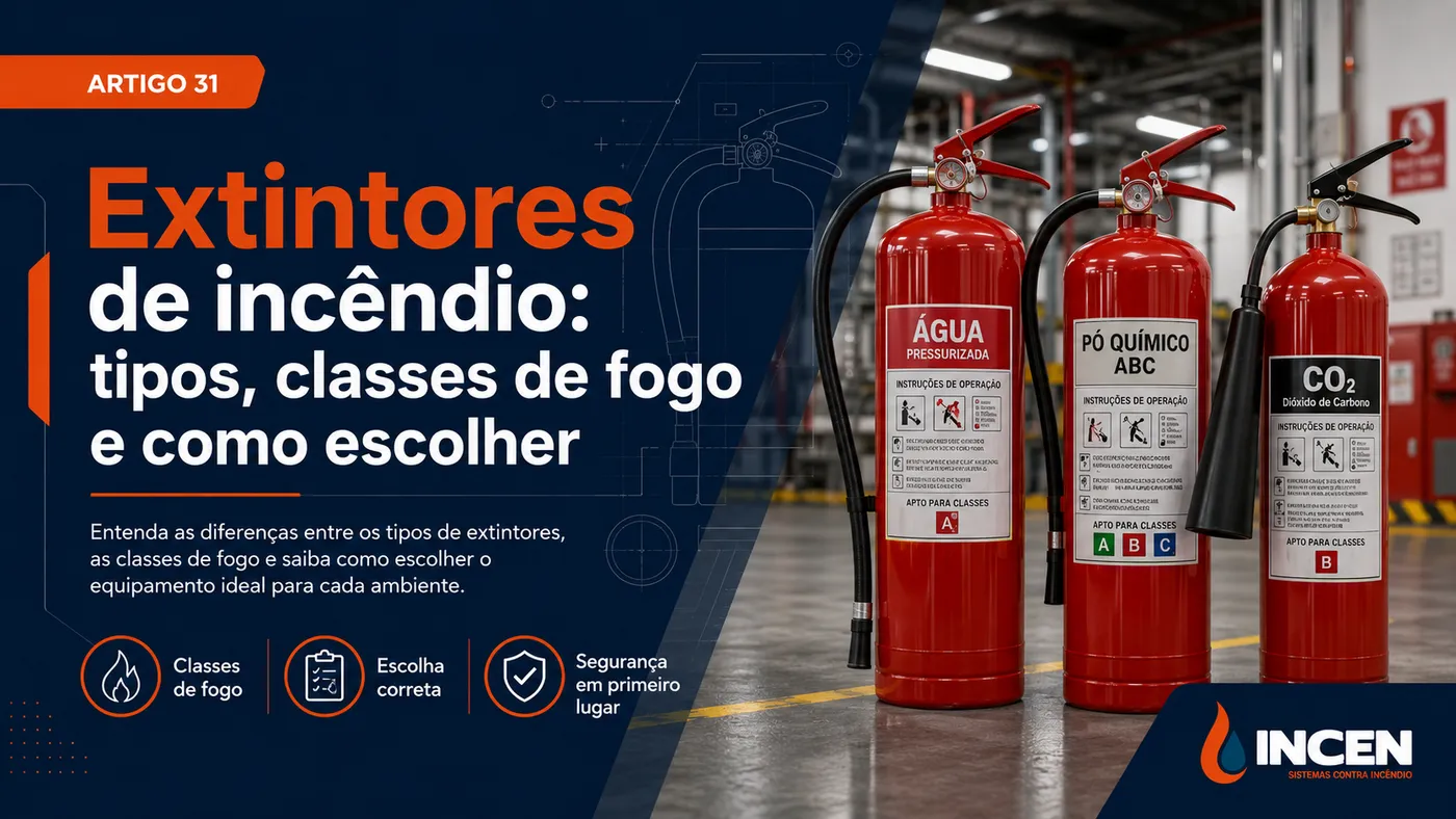 Extintores de incêndio: tipos, classes de fogo e como escolher corretamente