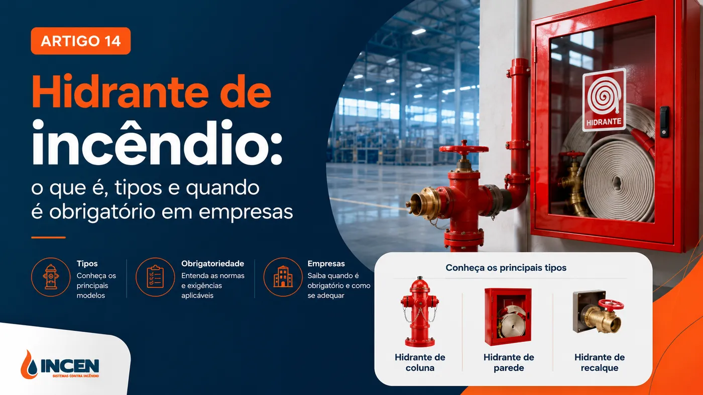 Hidrante de incêndio: tipos, abrigo, mangueira, esguicho e recalque