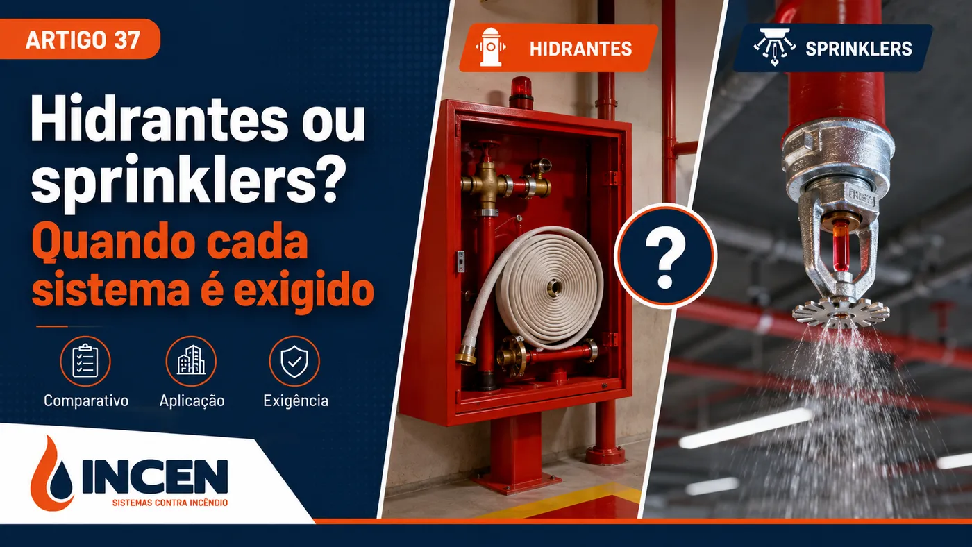 Hidrantes ou sprinklers? Quando cada sistema é exigido