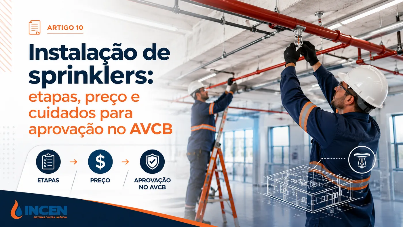 Instalação de sprinklers: etapas, preço e cuidados para aprovação no AVCB