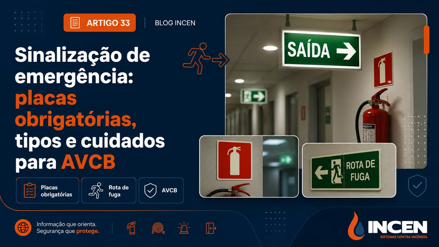 Sinalização de emergência: placas obrigatórias, tipos e cuidados para AVCB