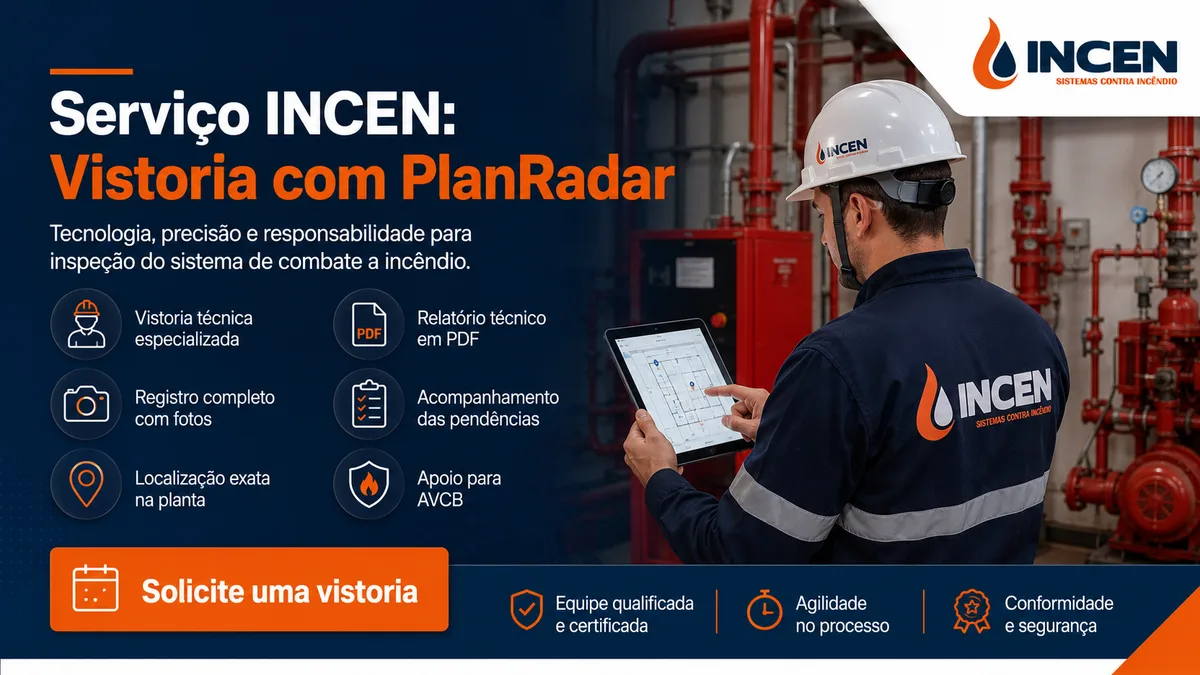 Serviço de vistoria com PlanRadar da Incen Sistemas Contra Incêndio