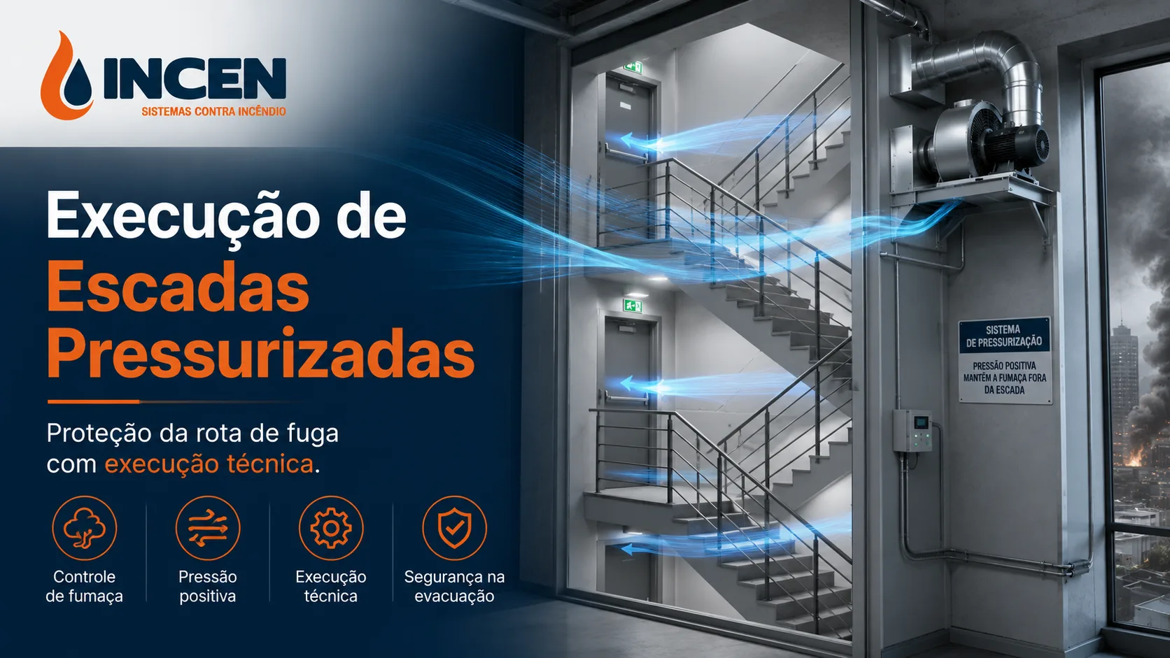 Execução de escadas pressurizadas