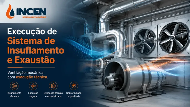 Execução de sistema de insuflamento e exaustão